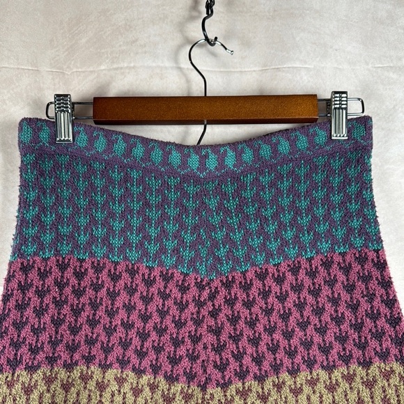 Peruvian Connection Patterned Women's Knit Pima Cotton Skirt Small A-line Flowy - Picture 3 of 9